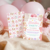 Cute Slumber Party Girl Birthday Kaart