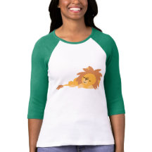 Cute Slumbering Cartoon Lion Women T shirt