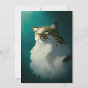 Cute Sly Cat Gift  Grappig kat voor vaderdag Feestdagenkaart