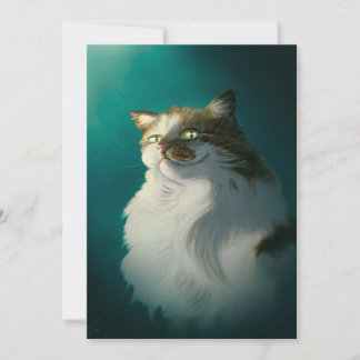 Cute Sly Cat Gift| Grappig kat voor vaderdag Feestdagenkaart