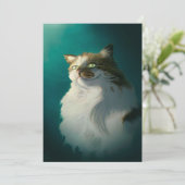 Cute Sly Kat Geschenk| Grappige Kat Voor Vaderdag Feestdagenkaart (Staand voorkant)