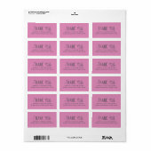 Cute Small Business Fuchsia Roze Bedanklabels Etiket (Full Sheet)