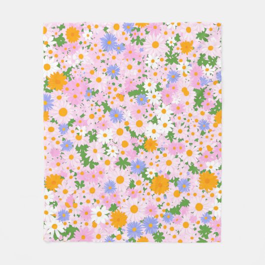 Cute, small daisies with a seamless Fleece Deken (Voorkant)