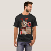 Cute Small Dog in Reindeer Antlers & Bow Tie T-shirt (Voorkant volledig)