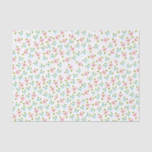 Cute, small, floral, patroon, trendy, girly, land, tissuepapier (Voorkant)