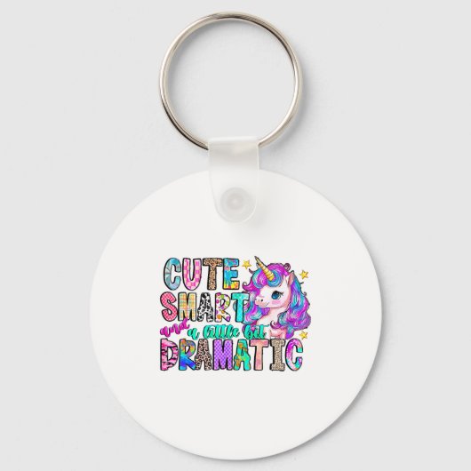 Cute Smart And A Little Bit Dramatic Funny Unicorn Sleutelhanger (Voorkant)