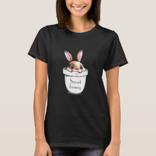 Cute Smart Bunny in een Plant Pot T-shirt
