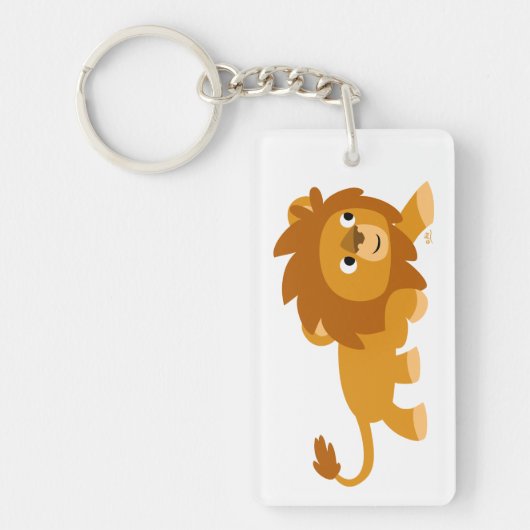 Cute Smart Cartoon Leeuw Acrylic Sleutelhanger (Voorkant)