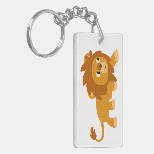 Cute Smart Cartoon Lion AcrylSleutelhanger Sleutelhanger (Voorkant Links)
