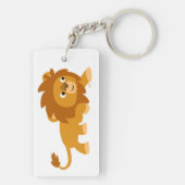 Cute Smart Cartoon Lion AcrylSleutelhanger Sleutelhanger (achterkant)