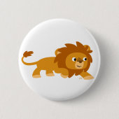 Cute Smart Cartoon Lion Button Badge (Voorkant)