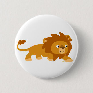 Cute Smart Cartoon Lion Button Badge