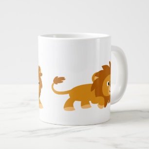 Cute Smart Cartoon Lion Jumbo Mok