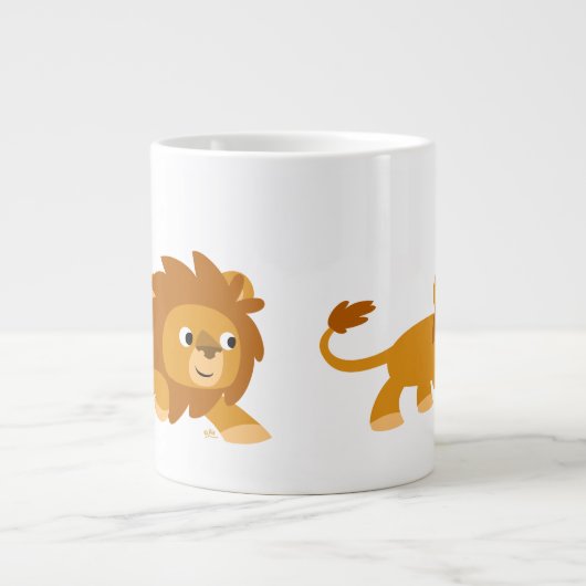 Cute Smart Cartoon Lion Jumbo Mok (Voorkant)