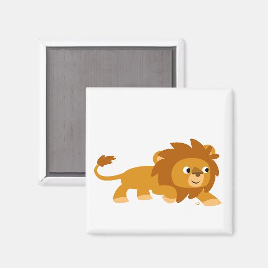 Cute Smart Cartoon Lion Magnet (Voorkant / Achterkant)