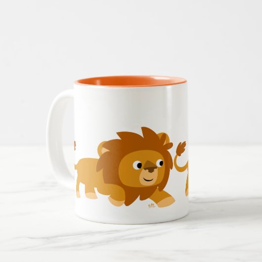 Cute Smart Cartoon Lion Mok (Voorkant links)