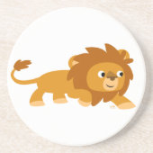 Cute Smart Cartoon Lion Onderzetter (Voorkant)