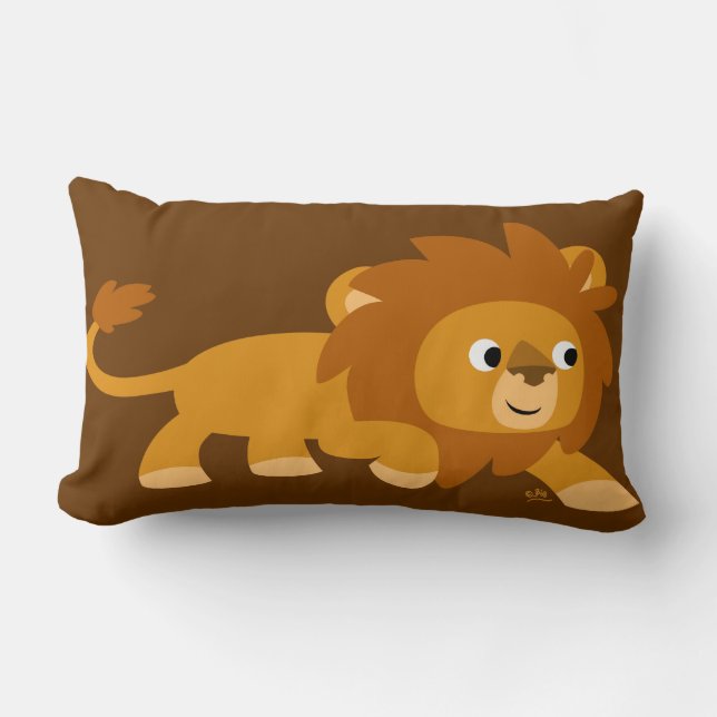 Cute Smart Cartoon Lion Sierkussen Kussen (Voorkant)