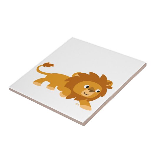 Cute Smart Cartoon Lion Tegel Tegeltje (Zijkant)