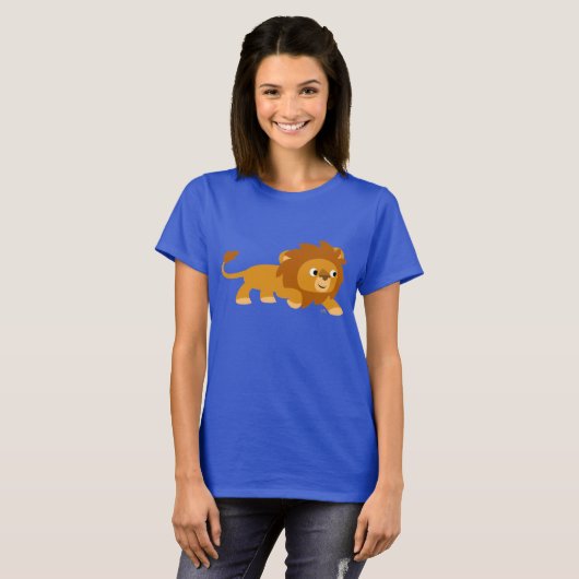 Cute Smart Cartoon Lion Vrouwen T-shirt (Voorkant volledig)