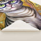 Cute Smart Cat Wearing Glasses Sherpa Deken (3/4)