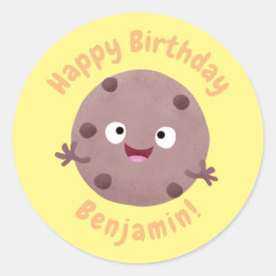 Cute smart chocola chip koekje cartoon klassiek r ronde sticker