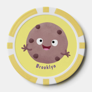 Cute smart chocolade chip cookie cartoon