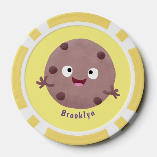 Cute smart chocolade chip cookie cartoon (Achterkant)