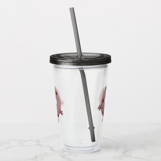 Cute smart chocolade chip cookie cartoon acryl drinkbeker (Links)