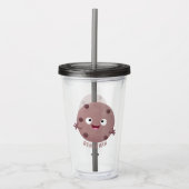 Cute smart chocolade chip cookie cartoon acryl drinkbeker (Voorkant)