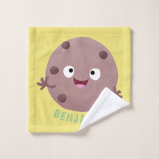 Cute smart chocolade chip cookie cartoon bad handdoek (Wasdoekje)