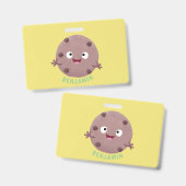 Cute smart chocolade chip cookie cartoon badge (Voor- en achterkant)