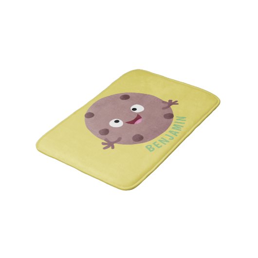 Cute smart chocolade chip cookie cartoon badmat (Gekanteld)