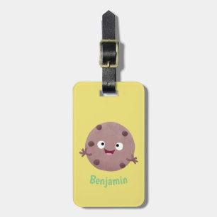 Cute smart chocolade chip cookie cartoon bagagelabel