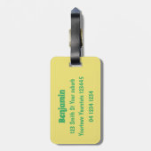 Cute smart chocolade chip cookie cartoon bagagelabel (Achterkant verticaal)