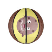 Cute smart chocolade chip cookie cartoon basketbal (Verticaal)