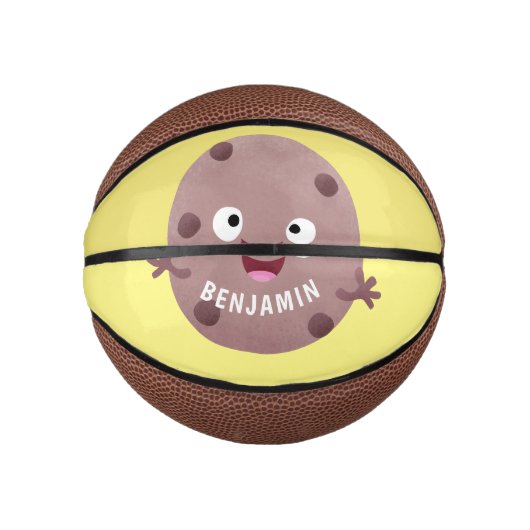 Cute smart chocolade chip cookie cartoon basketbal (Voorkant)