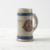 Cute smart chocolade chip cookie cartoon bierpul (Voorkant rechts)
