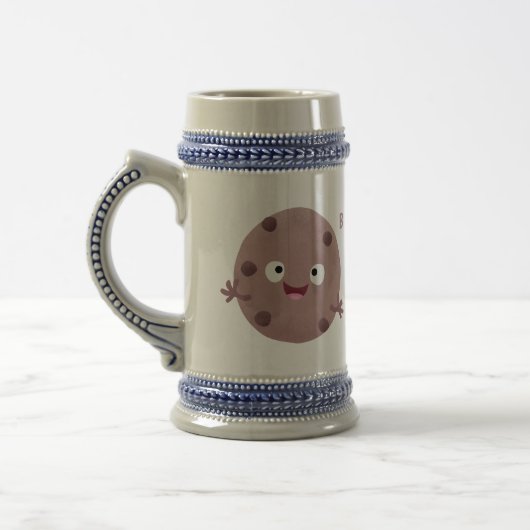 Cute smart chocolade chip cookie cartoon bierpul (Links)