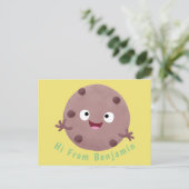 Cute smart chocolade chip cookie cartoon briefkaart (Staand voorkant)