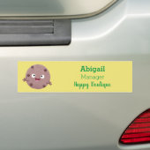 Cute smart chocolade chip cookie cartoon bumpersticker (Op auto)