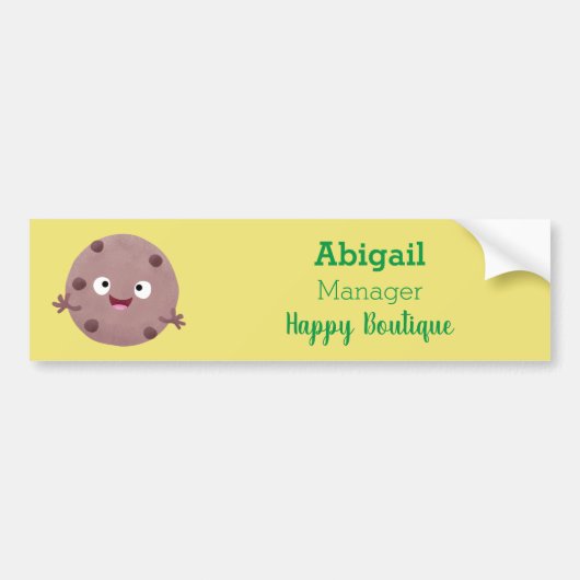 Cute smart chocolade chip cookie cartoon bumpersticker (Voorkant)