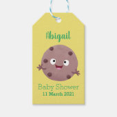 Cute smart chocolade chip cookie cartoon cadeaulabel (Voorkant)