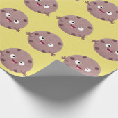 Cute smart chocolade chip cookie cartoon cadeaupapier (Hoek)