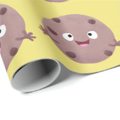 Cute smart chocolade chip cookie cartoon cadeaupapier (Rol Hoek)