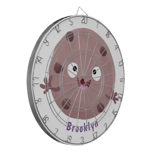 Cute smart chocolade chip cookie cartoon dartbord (Voorkant Links)