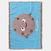 Cute smart chocolade chip cookie cartoon deken (Voorkant Verticaal)