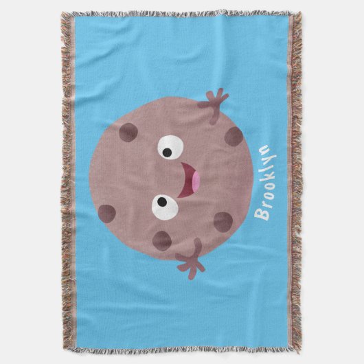 Cute smart chocolade chip cookie cartoon deken (Voorkant Verticaal)