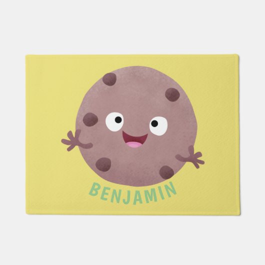 Cute smart chocolade chip cookie cartoon deurmat (Voorkant)