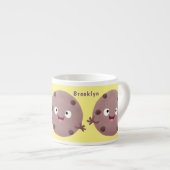 Cute smart chocolade chip cookie cartoon espresso kop (Voorkant rechts)